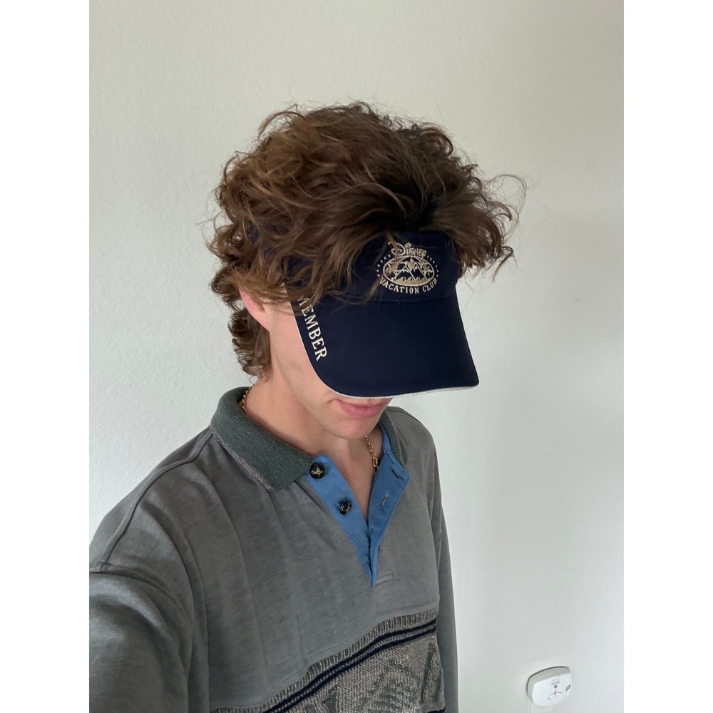 Vintage Disney Vacation Club Member Visor Walt Disney World DVC Navy Blue Hat